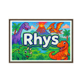 Rhys Name Art - Dinosaur Adventure personalized wall print for kids