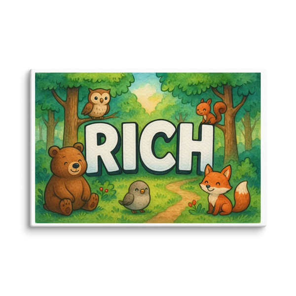 Rich Name Art - Forest Friends Personalized Wall Art