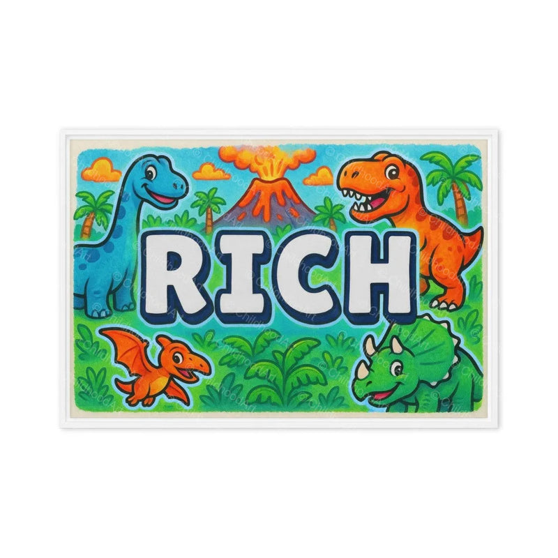 Rich Name Art - Dinosaur Adventure personalized wall print for kids
