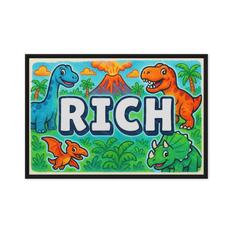 Rich Name Art - Dinosaur Adventure personalized wall print for kids
