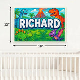 Richard Name Art - Dinosaur Adventure personalized wall print for kids