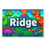 Ridge Name Art - Dinosaur Adventure personalized wall print for kids
