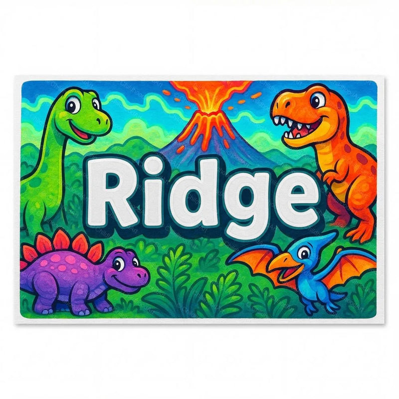 Ridge Name Art - Dinosaur Adventure personalized wall print for kids