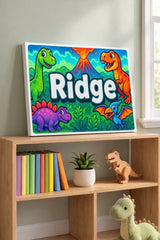 Ridge Name Art - Dinosaur Adventure personalized wall print for kids