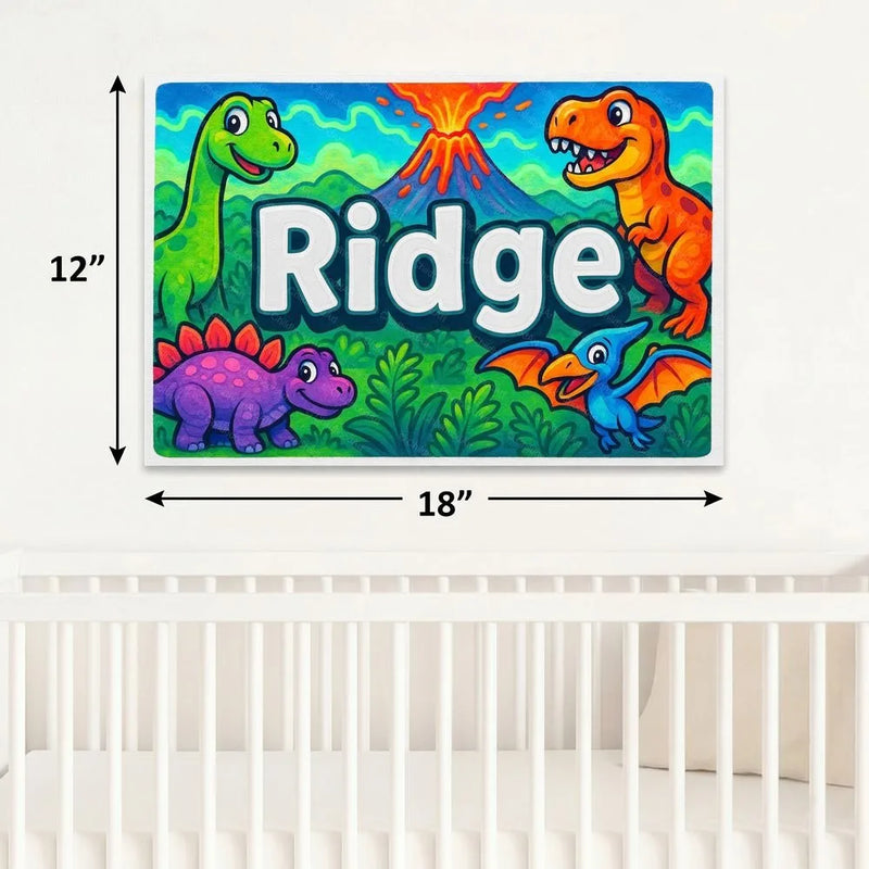 Ridge Name Art - Dinosaur Adventure personalized wall print for kids