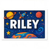 Adventurous personalized space name art for Riley
