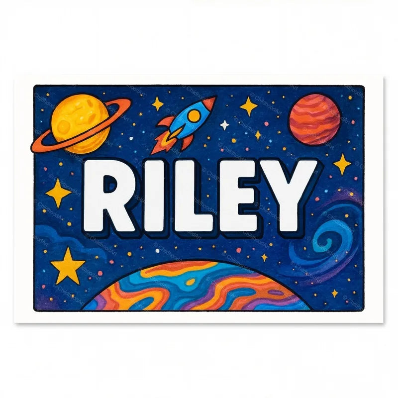 Riley Personalized Space Explorer Name Art - Full size image