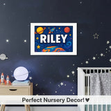 Adventurous personalized space name art for Riley