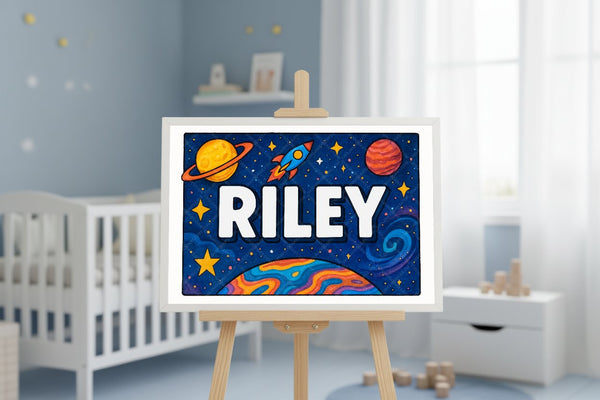 "Riley" Amongst the Stars Personalized Space Artwork
