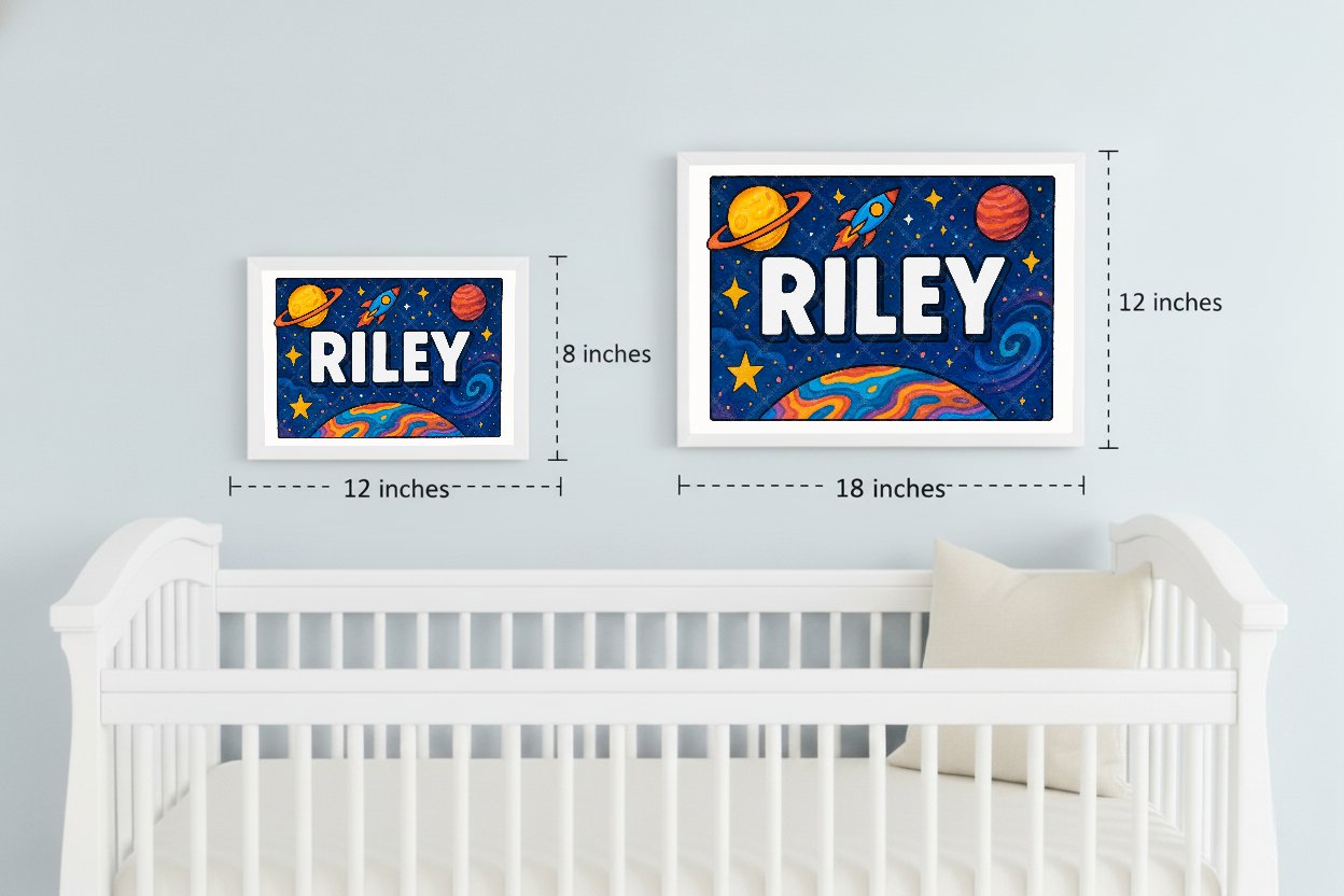 Personalized space name art for Riley