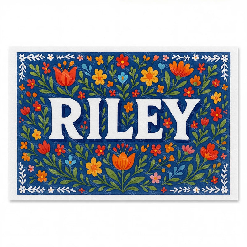 Calm personalized name art for Riley