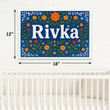 Rivka Name Art - Floral Farmhouse personalized wall print for kids