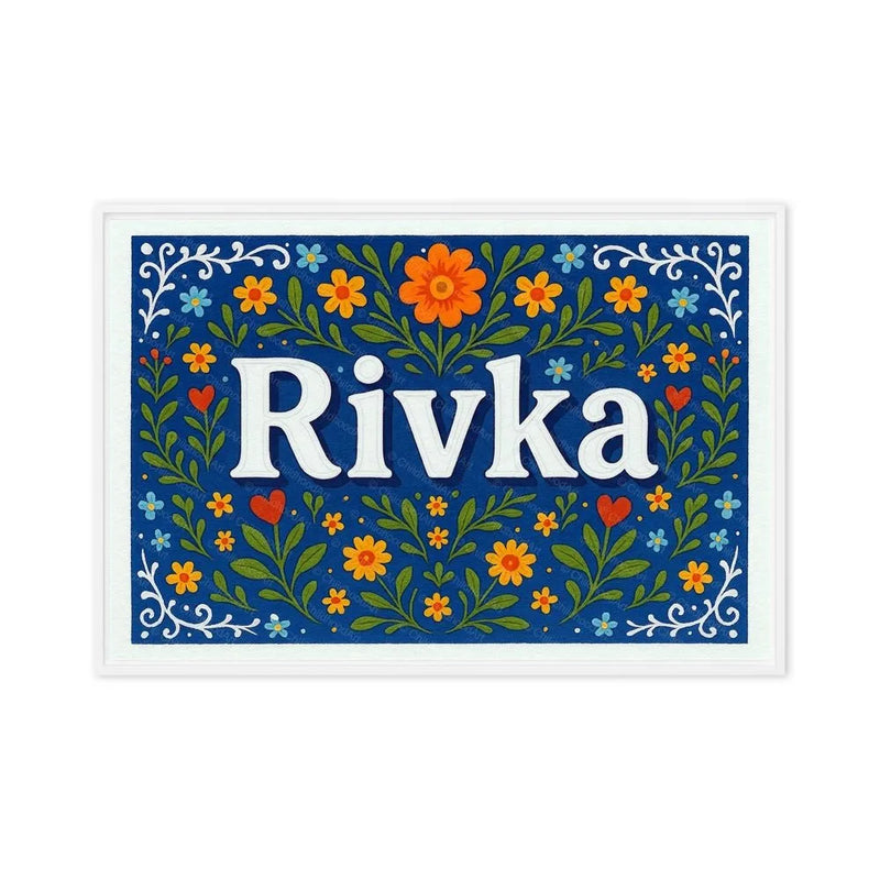 Rivka Name Art - Floral Farmhouse personalized wall print for kids