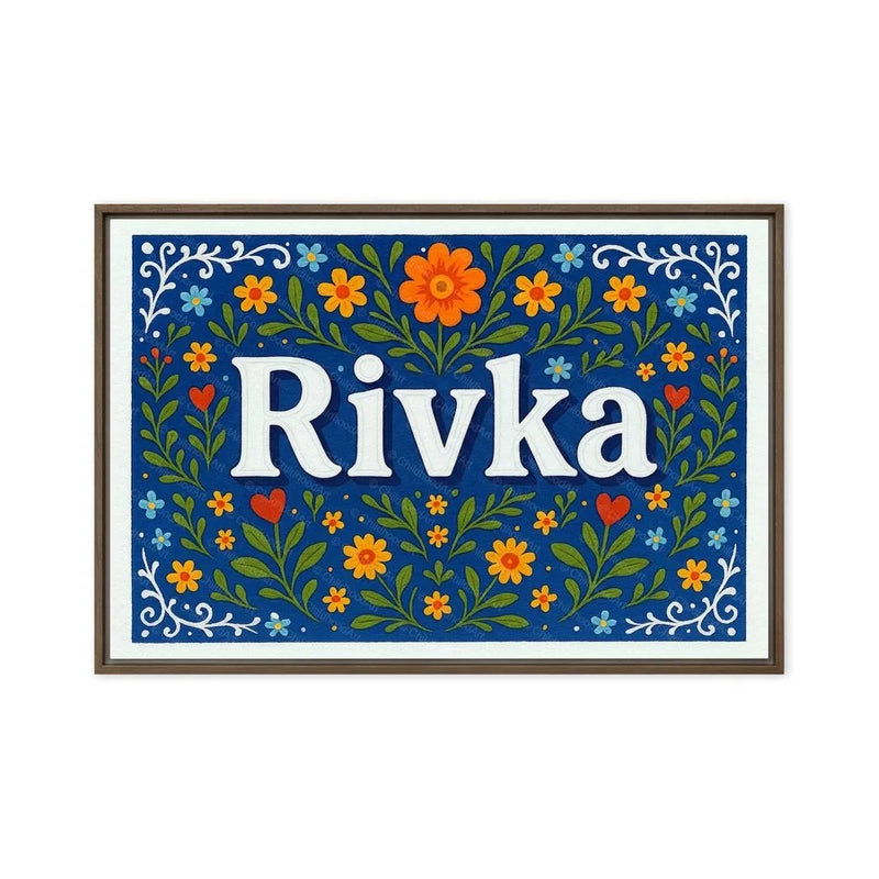 Rivka Name Art - Floral Farmhouse personalized wall print for kids