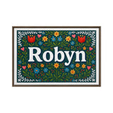 Robyn Name Art - Floral Farmhouse personalized wall print for kids