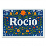 Rocio Name Art - Floral Farmhouse personalized wall print for kids