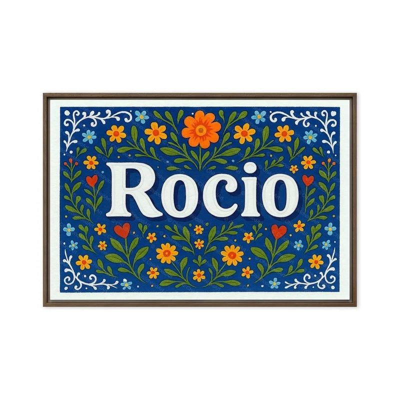 Rocio Name Art - Floral Farmhouse personalized wall print for kids
