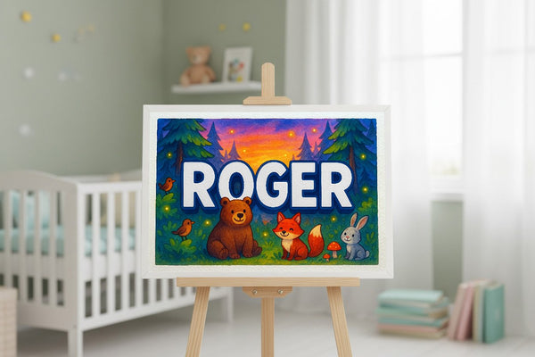 Roger’s Personalized Forest Friends Art