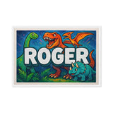 Roger Name Art - Dinosaur Adventure personalized wall print for kids