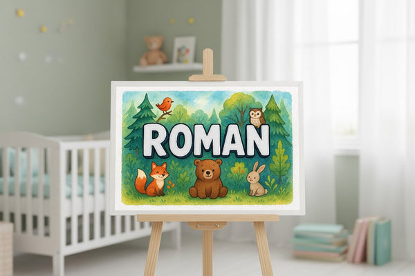 Roman’s Personalized Forest Friends Art