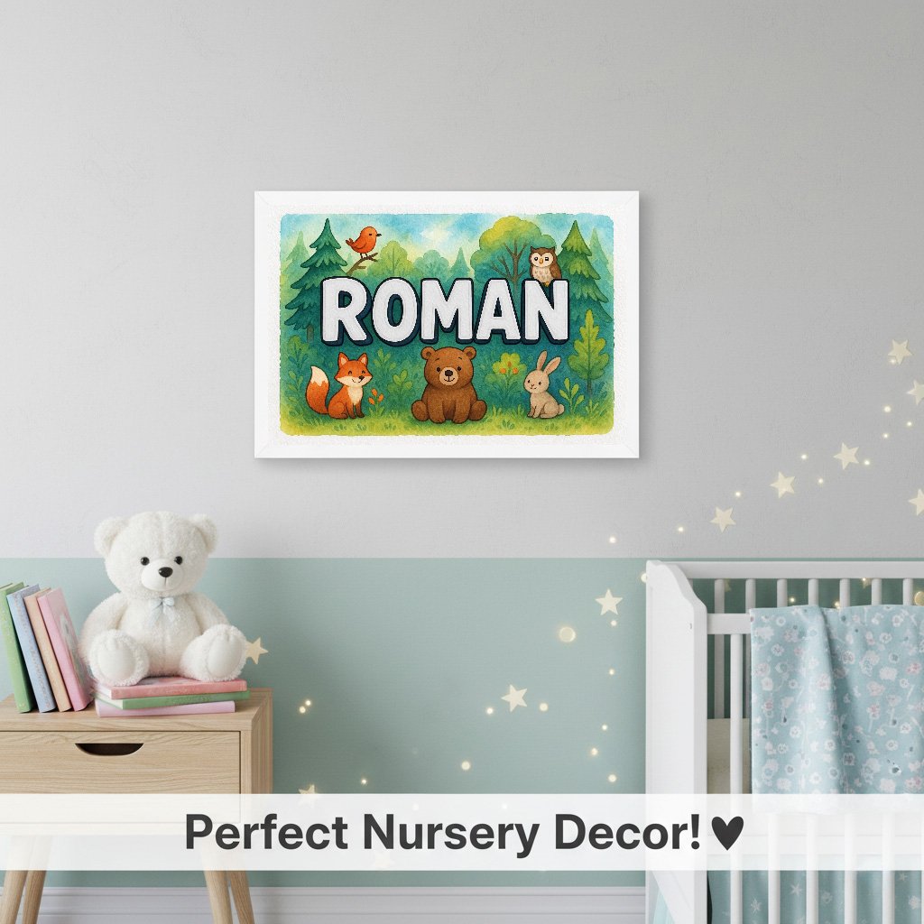 Personalized name art for Roman