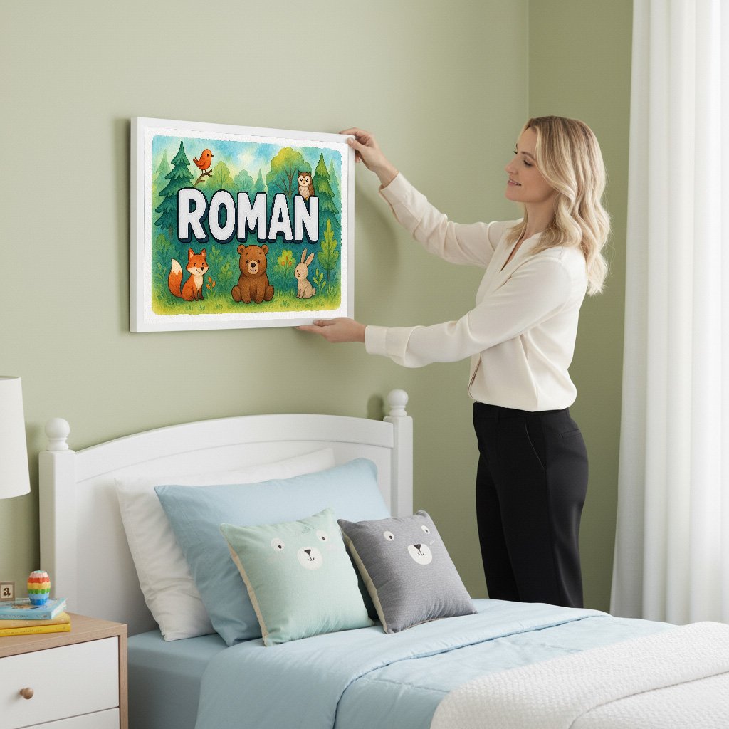 Personalized name art for Roman