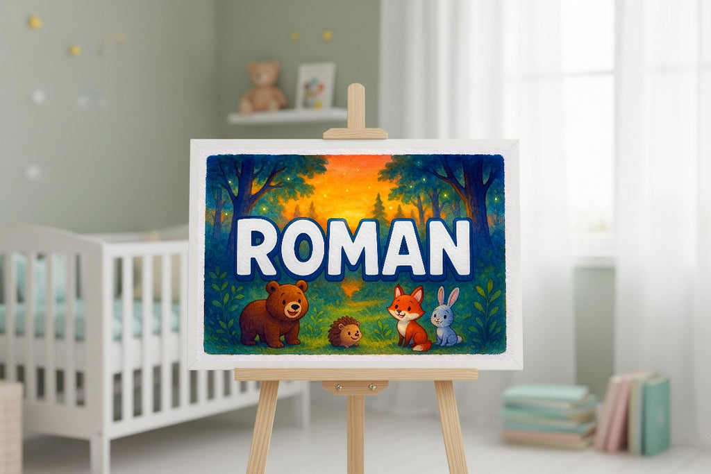 Personalized name art for Roman