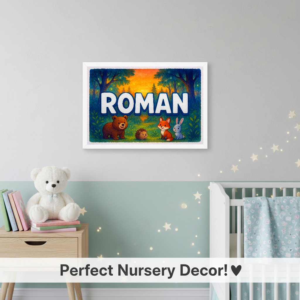 Personalized name art for Roman