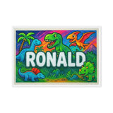 Ronald Name Art - Dinosaur Adventure personalized wall print for kids