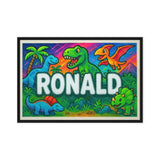 Ronald Name Art - Dinosaur Adventure personalized wall print for kids