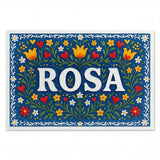 Rosa Name Art - Floral Farmhouse personalized wall print for kids