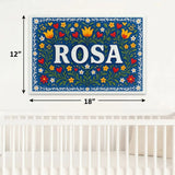 Rosa Name Art - Floral Farmhouse personalized wall print for kids