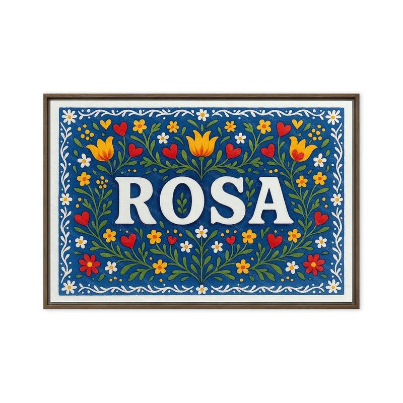 Rosa Name Art - Floral Farmhouse personalized wall print for kids