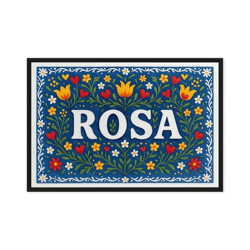 Rosa Name Art - Floral Farmhouse personalized wall print for kids