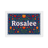 Rosalee Name Art - Floral Farmhouse personalized wall print for kids