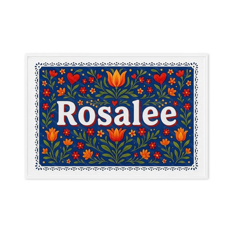 Rosalee Name Art - Floral Farmhouse personalized wall print for kids