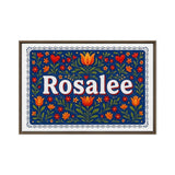 Rosalee Name Art - Floral Farmhouse personalized wall print for kids