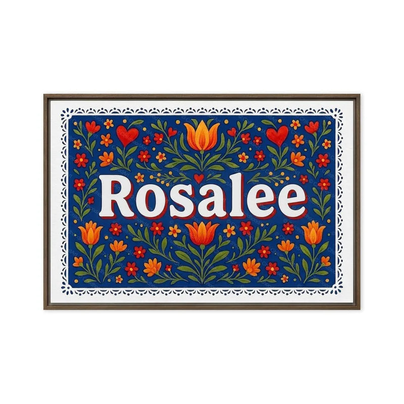 Rosalee Name Art - Floral Farmhouse personalized wall print for kids
