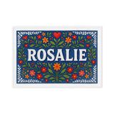 Rosalie Name Art - Floral Farmhouse personalized wall print for kids
