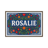 Rosalie Name Art - Floral Farmhouse personalized wall print for kids