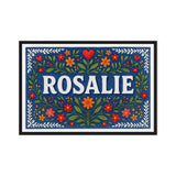 Rosalie Name Art - Floral Farmhouse personalized wall print for kids