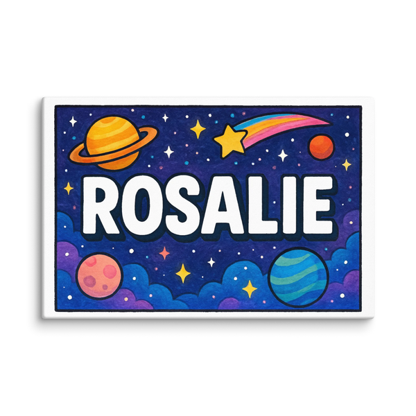 Rosalie Name Art - Space Explorers Personalized Wall Art