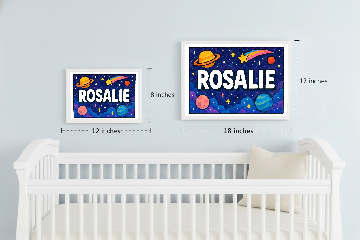 Personalized space name art for Rosalie