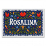 Rosalina Name Art - Floral Farmhouse personalized wall print for kids