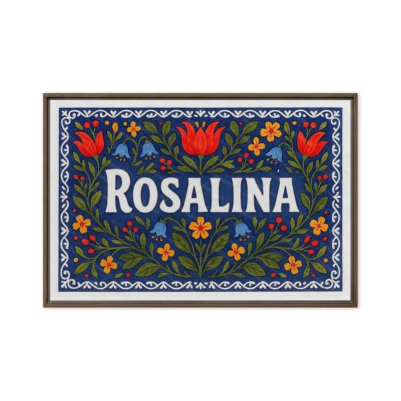 Rosalina Name Art - Floral Farmhouse personalized wall print for kids