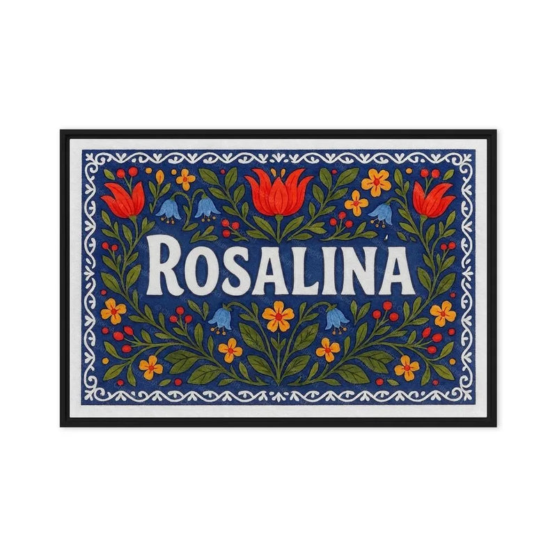 Rosalina Name Art - Floral Farmhouse personalized wall print for kids