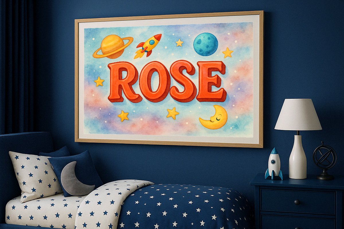 Rose Personalized Outer Space Art 1233