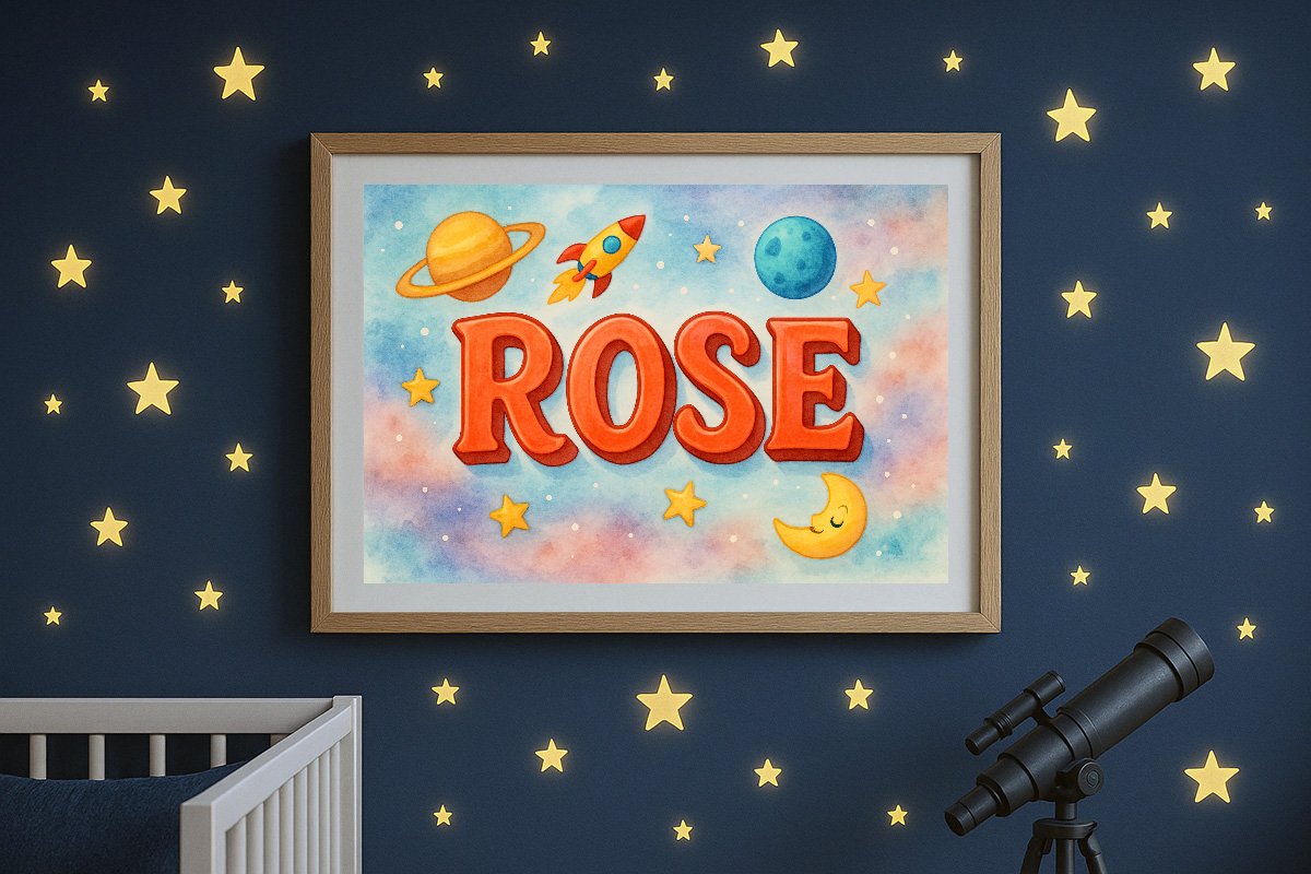 Rose Personalized Outer Space Art 1233