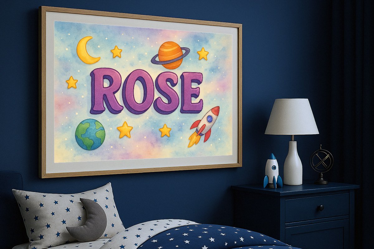 Rose Personalized Outer Space Art 1234