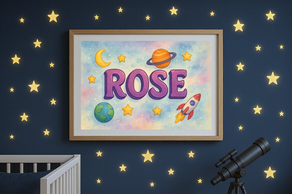 Rose Personalized Outer Space Art 1234
